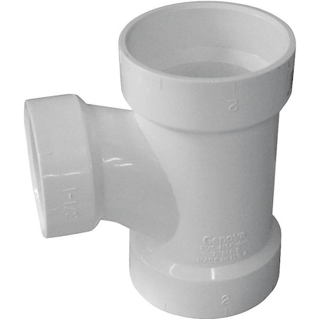 CANPLAS Sanitary Pipe Tee, 2 X 112 In, Hub, PVC, White